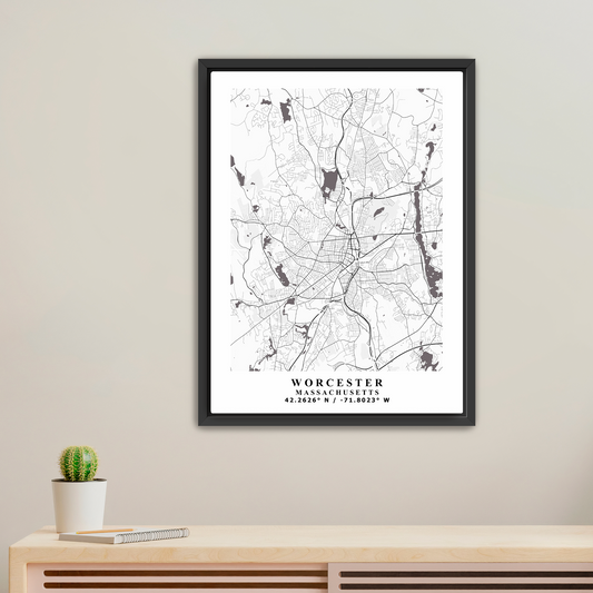 Custom Designed Framed Map