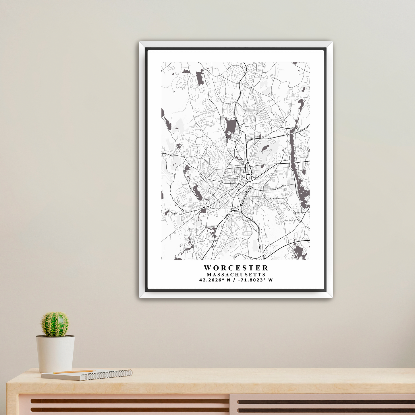 Custom Designed Framed Map